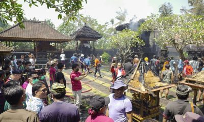 kebakaran pura dalem dan prajapati desa adat lambing