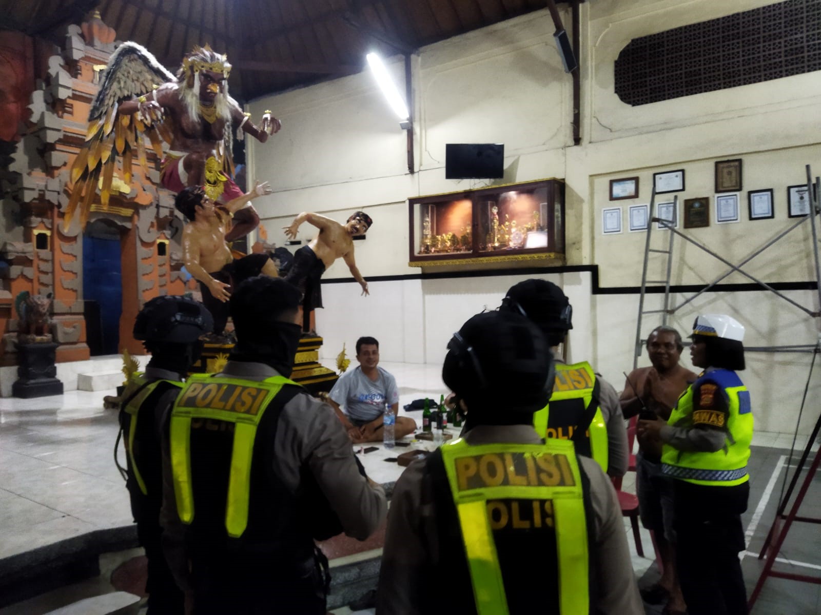 patroli antisipasi perusakan ogoh-ogoh di denpasar