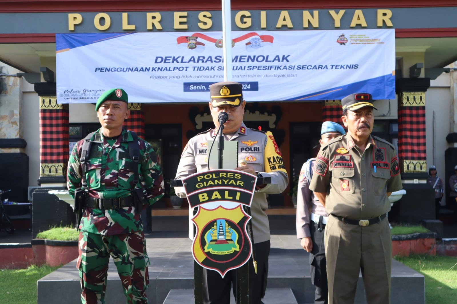 deklarasi knalpot brong polres gianyar