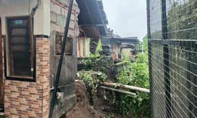 Hujan deras di Gianyar dalam beberapa hari terakhir mengakibatkan terjadinya bencana tanah longsor di Banjar Lebih Duur Kaja