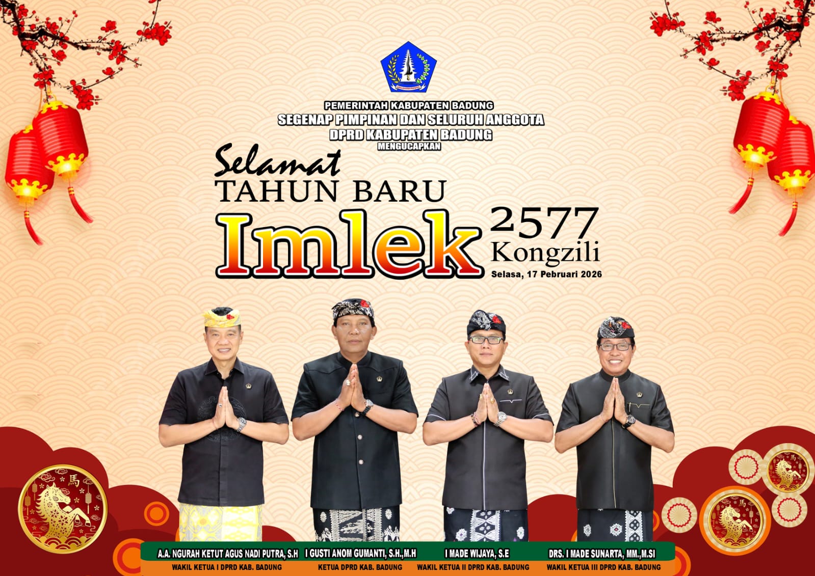 DPRD Badung Ucapan Imlek