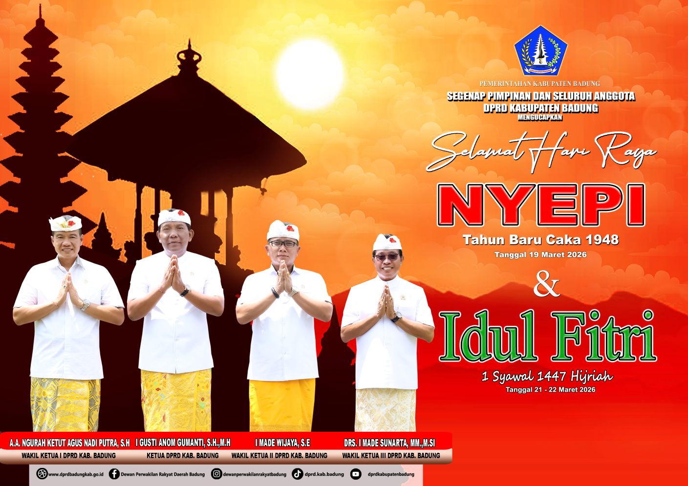 Ucapan Nyepi dan Idul Fitri DPRD Badung