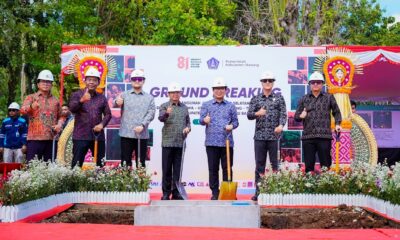 Bupati Badung I Wayan Adi Arnawa bersama Gubernur Bali Wayan Koster dan Wabup Bagus Alit Sucipta saat groundbreaking proyek JLS di Desa Pecatu, Kuta Selatan