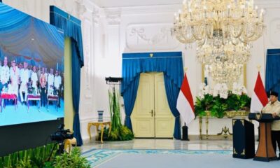 Presiden Prabowo Subianto mengikuti groundbreaking Proyek Strategis Nasional LNG Abadi Masela secara hybrid dari Istana Merdeka
