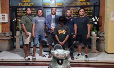 Terduga pelaku pencurian sepeda motor berinisial IKY diamankan petugas Polsek Payangan di Gianyar