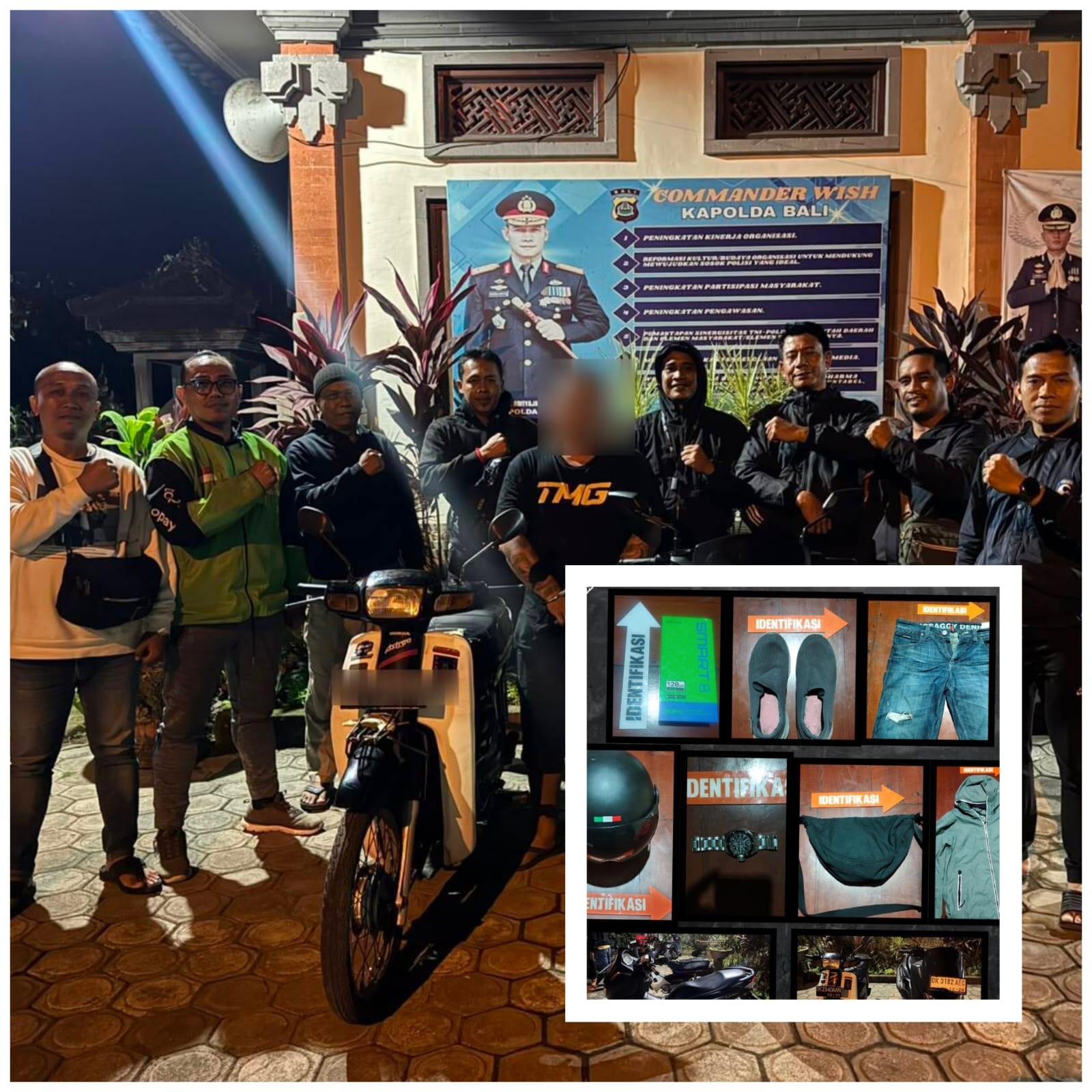 Terduga pelaku pencurian dengan modus congkel sadel sepeda motor diamankan Unit Reskrim Polsek Blahbatuh bersama barang bukti.