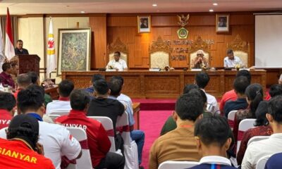 Sekda Kabupaten Gianyar I Gusti Bagus Adi Widhya Utama membuka Musorkab KONI Gianyar di Ruang Sidang Kantor Bupati Gianyar.