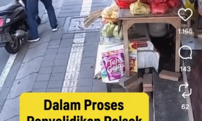 Rekaman CCTV memperlihatkan pelaku dugaan pencurian enam karung beras di sebuah toko kelontong wilayah Denpasar Timur.