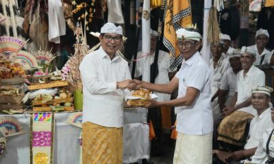 Bupati Badung I Wayan Adi Arnawa menghadiri Karya Piodalan Jelih, Metatah, Mepetik dan Mewinten di Pura Arya Wang Bang Pinatih, Banjar Bantas Kaja, Desa Sibanggede.
