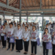 Ketua Tim Pembina Posyandu Kabupaten Badung Nyonya Rasniathi Adi Arnawa mendampingi Ketua Tim Pembina Posyandu Provinsi Bali Nyonya Putri Suastini Koster saat Aksi Sosial di Kabupaten Badung.