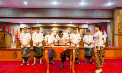 Ketua DPRD Badung Anom Gumanti dan Bupati Adi Arnawa menandatangani Nota Kesepakatan KUA-PPAS 2027 di Ruang Sidang Utama Gosana.