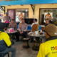 Plt. Wakapolresta Denpasar AKBP I Ketut Widiarta bersama komunitas Ojol Maxim dalam Ngopi Kamtibmas di Kantor Polsubsektor Diponegoro.