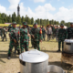 Kogasgabpad Kodam IX/Udayana menggelar latihan aplikasi lapangan penanggulangan bencana gempa bumi dan tsunami di kawasan Lapangan Niti Mandala Renon, Denpasar.