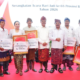 Sekretaris Daerah Provinsi Bali Dewa Made Indra menyerahkan penghargaan kepada pemenang lomba dalam rangkaian Hari Jadi ke-68 Provinsi Bali di Gedung Wiswa Sabha Utama, Kantor Gubernur
