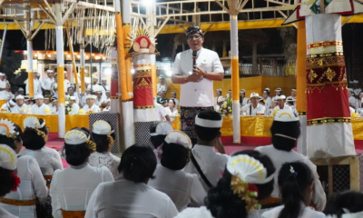 Wakil Gubernur Bali I Nyoman Giri Prasta menghadiri Karya Agung di Pura Desa lan Pura Puseh Adat Adnyasari, Desa Adat Ekasari, Jembrana.