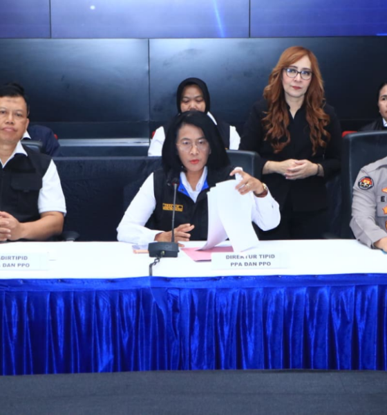 Konferensi pers pengungkapan kasus PPA-PPO Bareskrim
