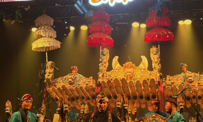 Jegog Suar Agung tampil membawakan musik bambu khas Jembrana pada perhelatan Jakarta Beat Society 2026 di M Bloc Space, Jakarta.