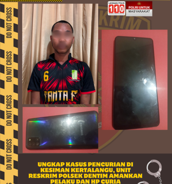 Unit Reskrim Polsek Denpasar Timur mengungkap kasus pencurian di mess alat berat Jalan By Pass Ngurah Rai, Desa Kesiman Kertalangu.