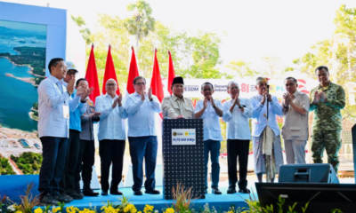 Presiden Prabowo Subianto didampingi Gubernur Bali Wayan Koster melakukan Launching dan Groundbreaking Program PLTS 100 GWp Site Gilimanuk di Kecamatan Melaya, Kabupaten Jembrana.