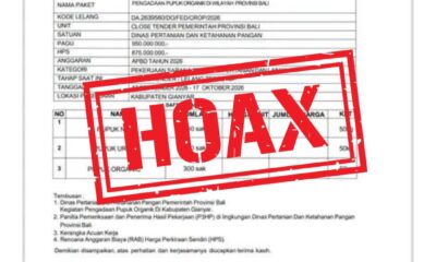 Surat Penawaran Pupuk Palsu Catut Nama Dinas Pertanian Bali