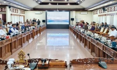 Rapat Dengar Pendapat Komisi I DPRD Provinsi Bali membahas Surat Mosi Tidak Percaya HNSI terhadap Kepala DKP Bali di Kantor Sekretariat DPRD Provinsi Bali, Senin, 27 Juli 2026.
