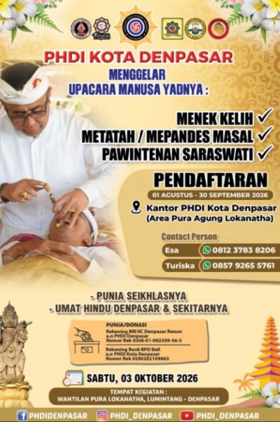 PHDI Denpasar Gelar Manusa Yadnya Bersama