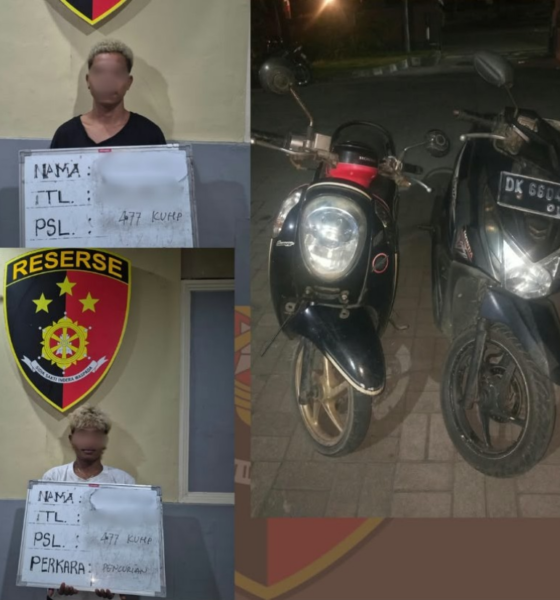 Dua Terduga Pelaku Curanmor Diamankan di Renon