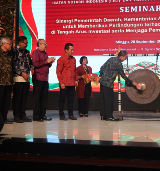 Gubernur Koster saat membuka seminar perlindungan lahan pertanian Bali di Denpasar.