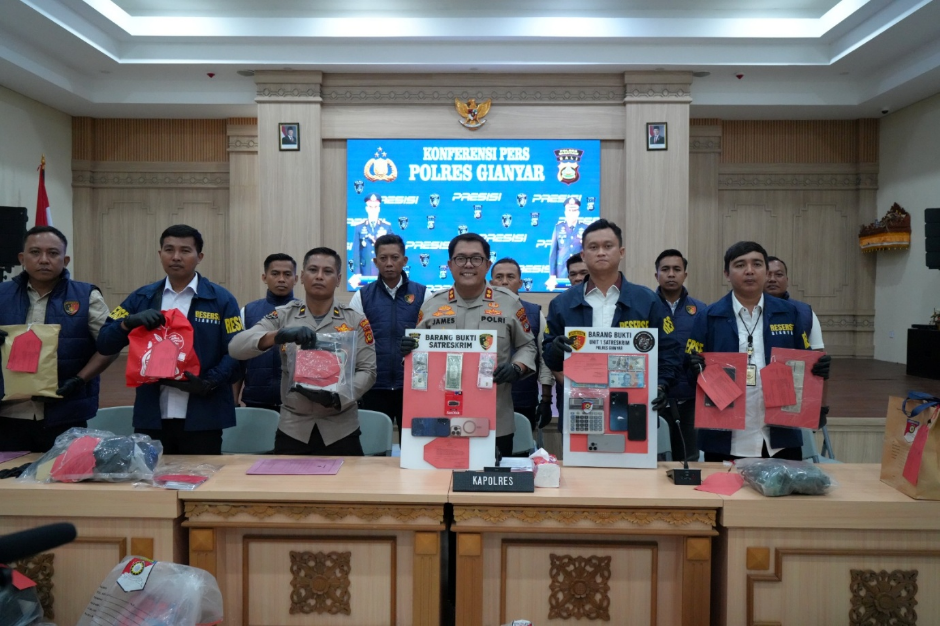 Polres Gianyar Konferensi Pers Ungkap 30 Kasus